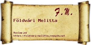 Földvári Melitta névjegykártya