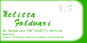 melitta foldvari business card
